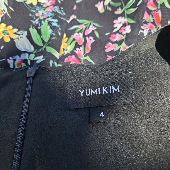 Yumi Kim Hey Jude long sleeve square neck mini dress Eden Black floral size 4 - Picture 7 of 9